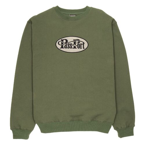 Passport Jumper Whip Logo Crew Military Green [Size: Mens Medium]