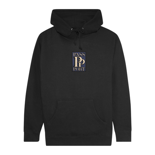 Passport Jumper PP Embroidery Hoodie Black [Size: Mens Medium]