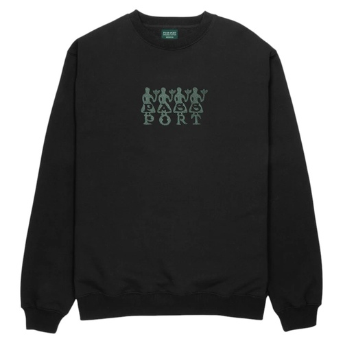 Passport Jumper 4 Flowers Organic Crew Black [Size: Mens Medium] [Colour: Black]