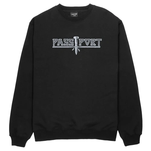 Passport Jumper Screwed Sweater Black [Size: Mens Medium] [Colour: Black]