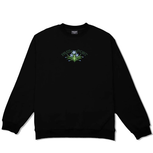 Passport Jumper Bloom Organic Crew Black [Size: Mens Medium]