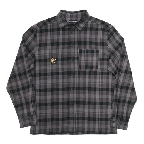 Passport Shirt Potters Mark Workers Flannel Grey [Size: Mens Small]