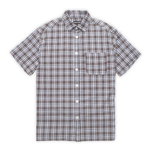 Passport Shirt Short Sleeve Workers Check Chocolate/Blue [Size: Mens Medium]