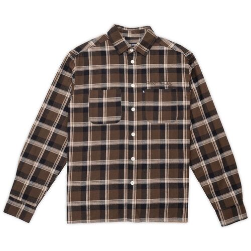 Passport Shirt Workers Check Stem Logo Brown [Size: Mens Medium]