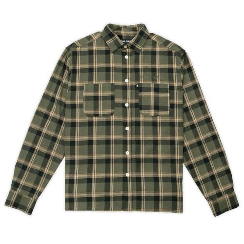 Passport Shirt Workers Check Stem Logo Moss [Size: Mens Large]