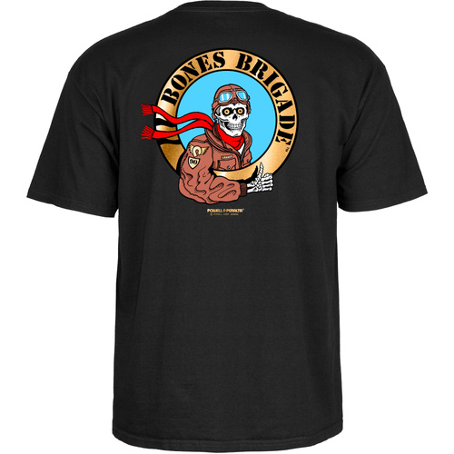 Powell Peralta Tee Bones Brigade Pilot Black [Size: Mens Medium] [Colour: Black]