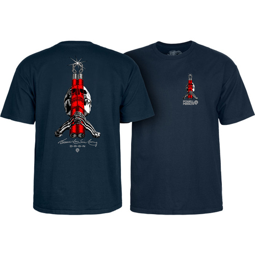 Powell Peralta Tee Skull & Numchuks Navy [Size: Mens Medium] [Colour: Blue]