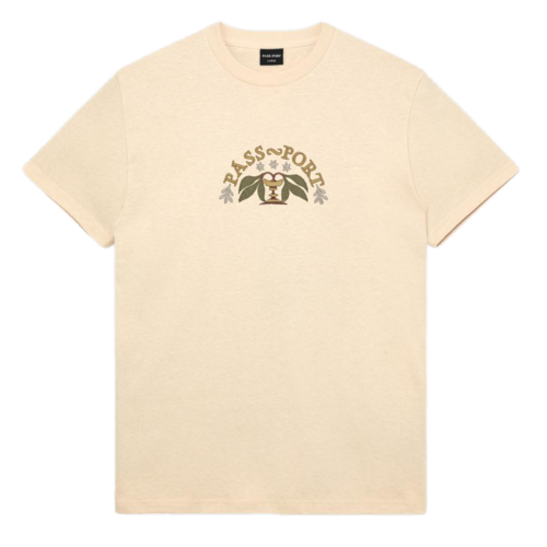 Passport Tee Arched Embroidery Natural [Size: Mens Medium]