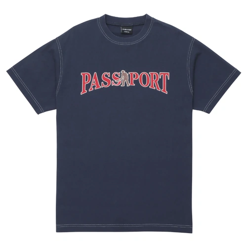 Passport Tee Official Contrast Washed Navy [Size: Mens Small] [Colour: Blue]