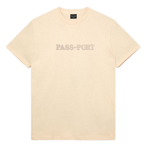Passport Tee Official Embroidery Natural [Size: Mens Medium]