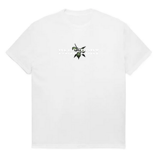 Passport Tee Olive Puff Print White [Size: Mens Large]