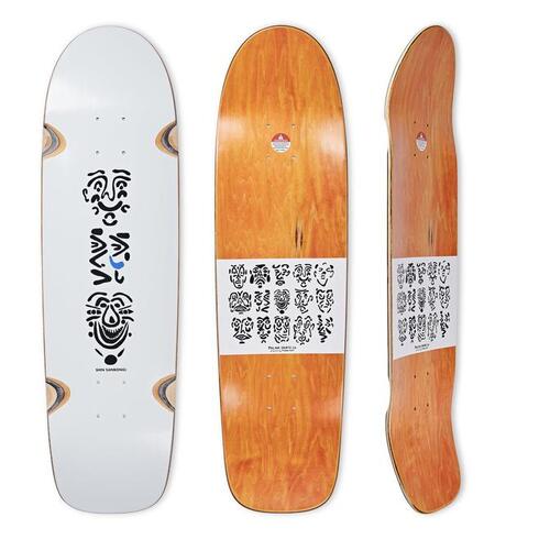 Polar Skate Co. Deck Faces Wheel Well Shin Sanbongi Surf Shape White 9.0 Inch Width