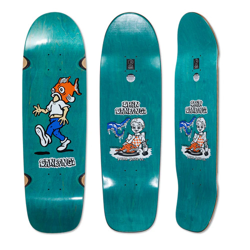 Polar Skate Co. Deck Fish Head Shin Sanbongi Wheel Well Surf Sr 9.0 Inch Width Assorted Stain