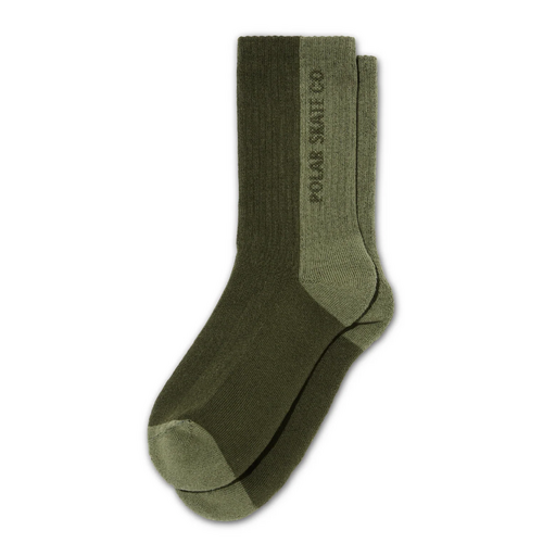 Polar Skate Co. Socks 50/50 Rib Uniform Green US 7-10