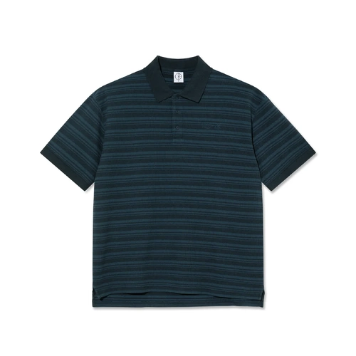 Polar Skate Co. Shirt Surf Polo Stripe Neptune Blue [Size: Mens Medium] [Colour: Blue]