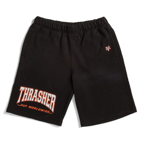 Huf X Thrasher Shorts Deep Drive Fleece Black [Size: Medium]
