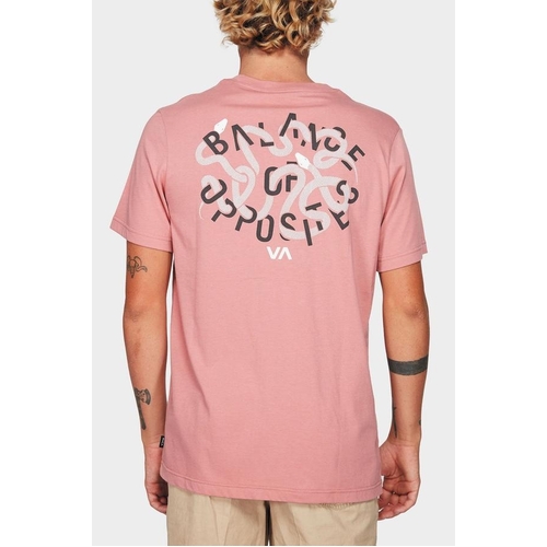 RVCA Tee Snakey Snake Dusty Rose [Size: Mens Small]