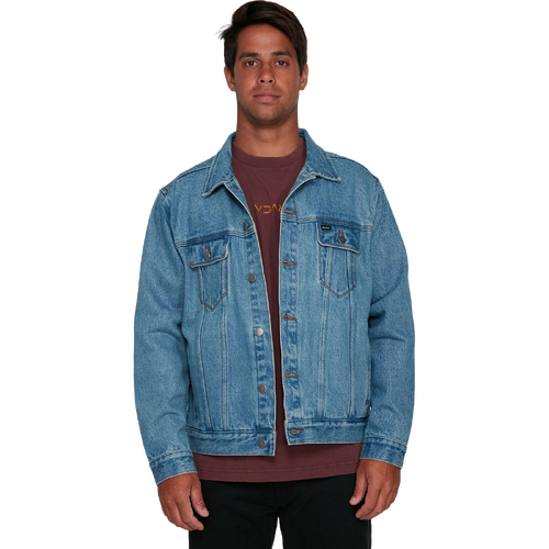 RVCA Jacket Americana Denim Bleached Indigo [Size: Mens Medium]