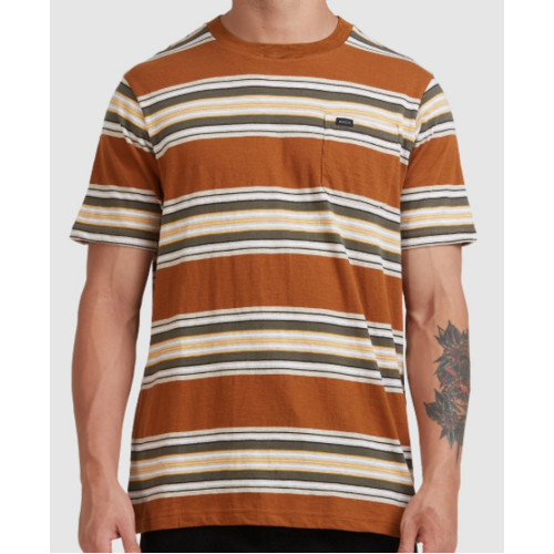 RVCA Tee Fragment Stripe Camel [Size: Mens Medium]