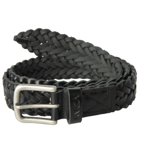 RVCA Belt Twine Leather Black [Size: S-M]