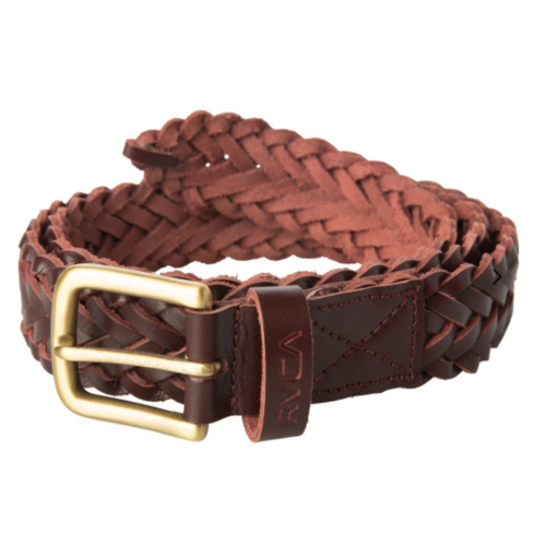 RVCA Belt Twine Leather Blood Red [Size: S-M]