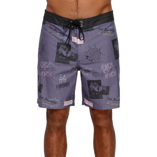 RVCA Boardshorts Slappy Print Trunk Purple [Size: 30]