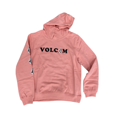 Volcom Youth Jumper Hood Knew Wave Pink [Size: Youth 8/XSmall]