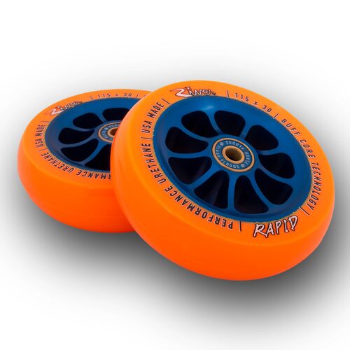 River Wheel Co Sunfire Rapid 115x30mm Orange on Blue