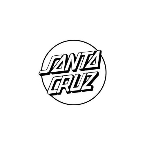 Santa Cruz Sticker Logo 8 inch White on Clear
