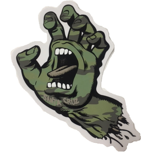 Santa Cruz Sticker Screaming Hand 6 Inch Camo