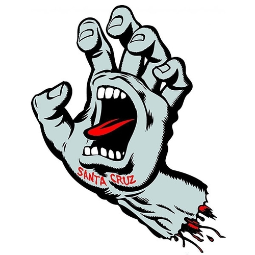 Santa Cruz Sticker Screaming Hand 6 Inch Silver
