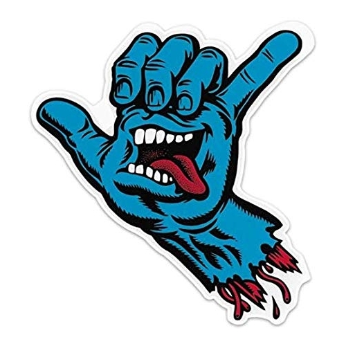Santa Cruz Sticker Screaming Shaka Hand Blue 6 Inch