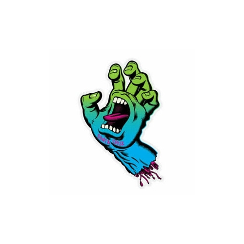 Santa Cruz Sticker Screaming Hand Fade Green/Blue 4 Inch