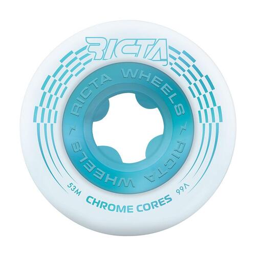 Ricta Wheels Chrome Core White Teal 99a 53mm