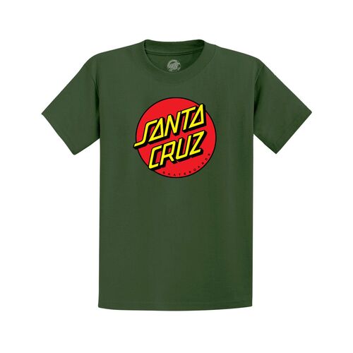 Santa Cruz Youth Tee Classic Dot Front Olive Green [Size: Youth 14/Large]