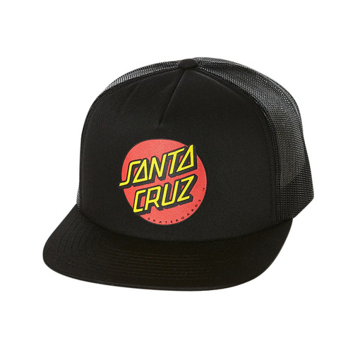 Santa Cruz Hat Classic Dot Trucker Cap Black