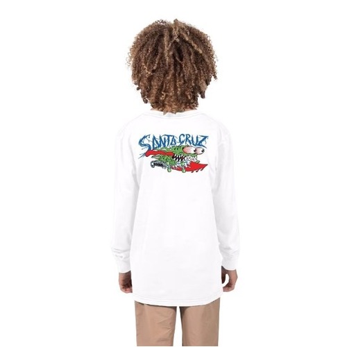 Santa Cruz Youth Tee L/S Meek Slasher White [Size: Youth 8]