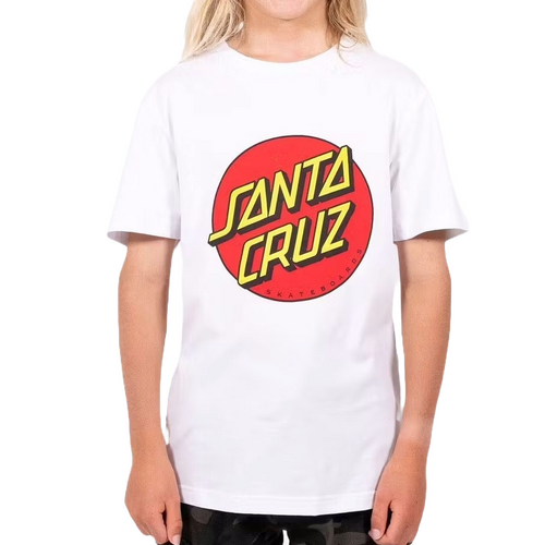Santa Cruz Youth Tee Classic Dot Chest White [Size: Youth 8]