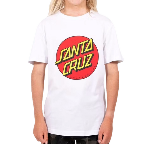 Santa Cruz Youth Tee Classic Dot Chest White [Size: Youth 10]