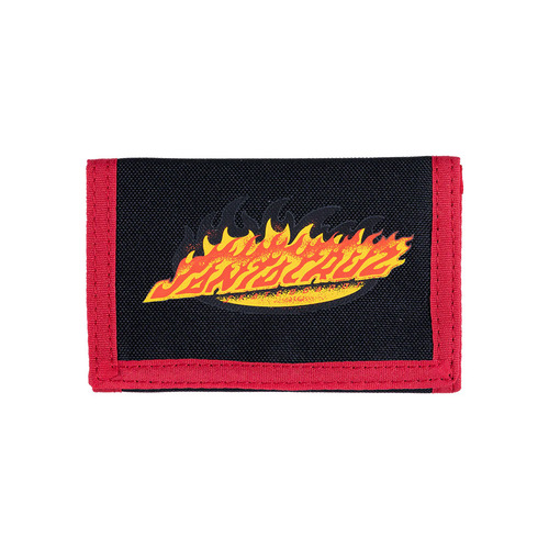 Santa Cruz Wallet Flame Strip Washed Black