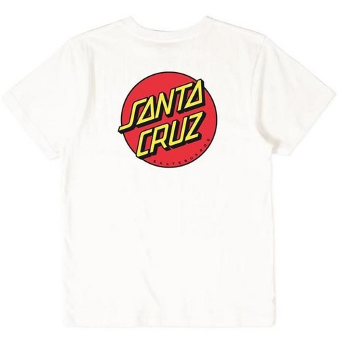 Santa Cruz Youth Tee Classic Dot White [Size: Youth 10]
