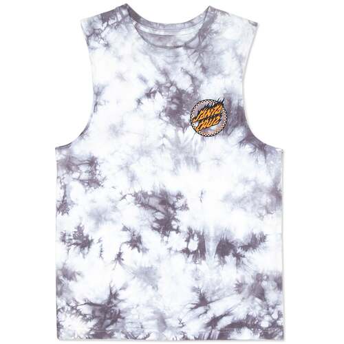 Santa Cruz Youth Muscle Checked Out Flamed Dot Grey Tie Dye [Size: Youth 14/Large]