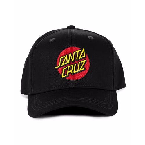 Santa Cruz Youth Hat Stretch Fit Classic Dot Patch Black