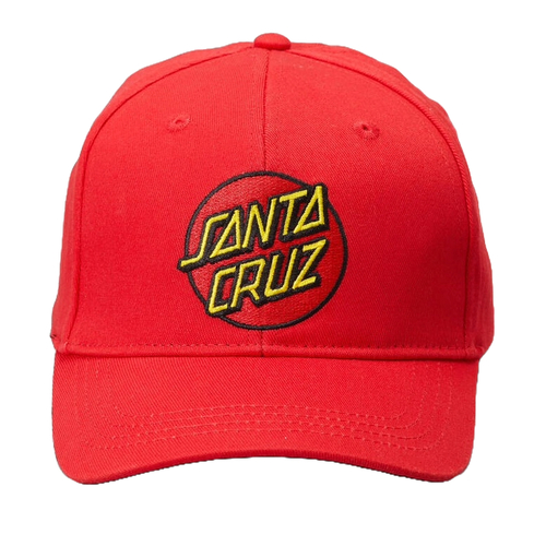 Santa Cruz Youth Hat Stretch Fit Classic Dot Patch Red