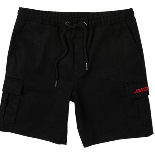Santa Cruz Youth Shorts Cali Cargo Elastic Waist Black [Size: Youth 14] [Colour: Black]