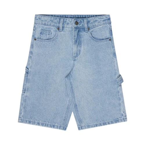 Santa Cruz Youth Shorts Screaming Wave Patch Carpenter Denim Light Indigo [Size: Youth 16] [Colour: Blue]