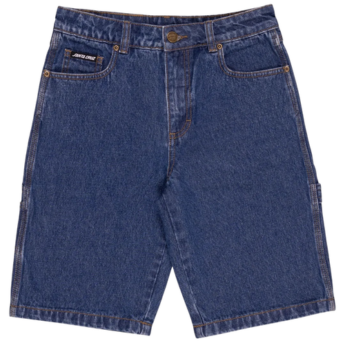 Santa Cruz Youth Shorts Classic Dot Carpenter Jean Stone Wash Indigo [Size: Youth 8] [Colour: Blue]