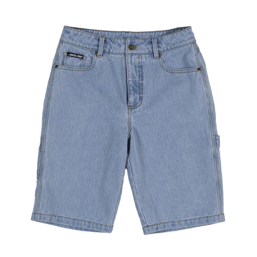 Santa Cruz Youth Shorts Classic Dot Baggy Denim Light Washed Indigo [Size: Youth 8] [Colour: Blue]