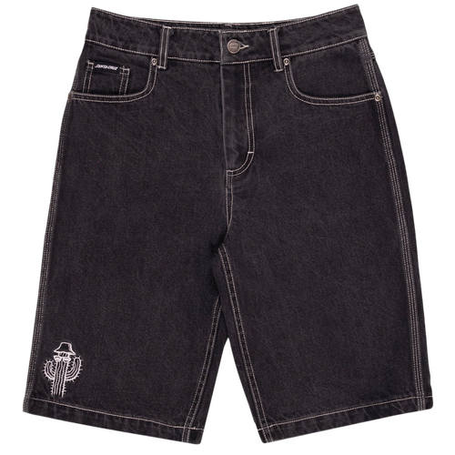 Santa Cruz Youth Shorts Tripper Stack Carpenter Jean Washed Black [Size: Youth 8] [Colour: Black]