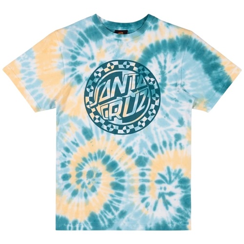 Santa Cruz Youth Tee Malba Crash Dot 180 GSM Teal/Tie Dye [Size: Youth 8] [Colour: Tie Dye]